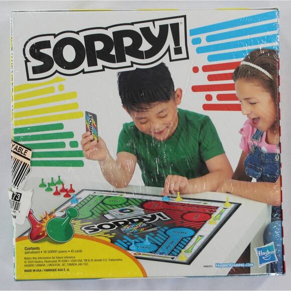 NEW Hasbro Sorry! Board Game - Classic Family Game of Sweet Revenge - Ages 6+ - Picture 2 of 2